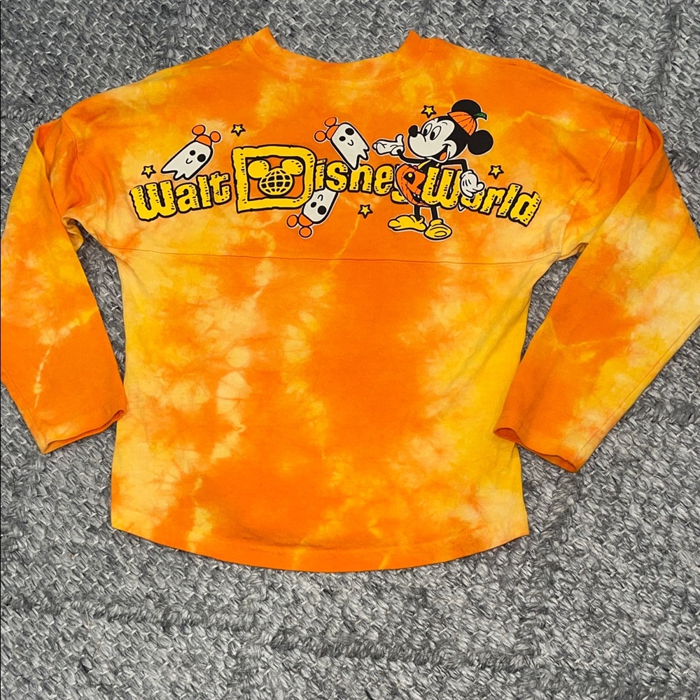 Disney Kids Orange and Yellow Tie-Dye Long Sleeve Tee